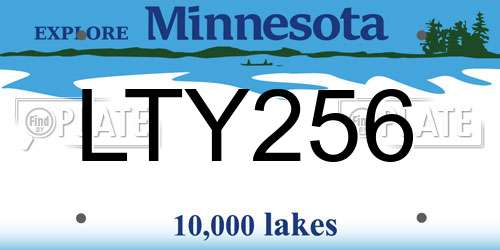 LTY256 Minnesota License Plate
