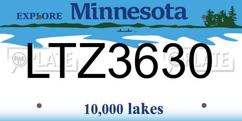 LTZ3630 Minnesota License Plate