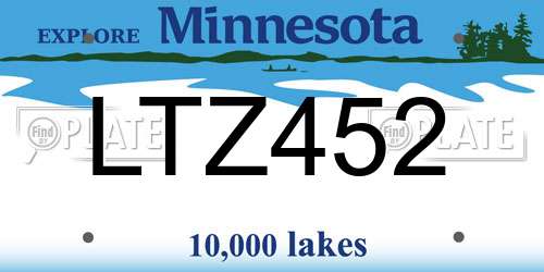 LTZ452 Minnesota License Plate