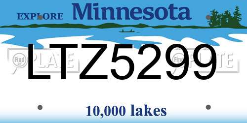 LTZ5299 Minnesota License Plate