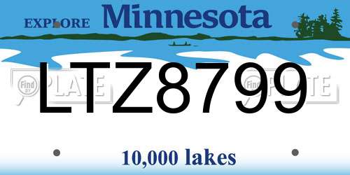 LTZ8799 Minnesota License Plate