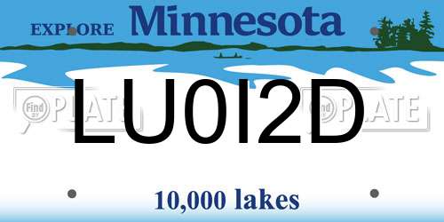 LU0I2D Minnesota License Plate