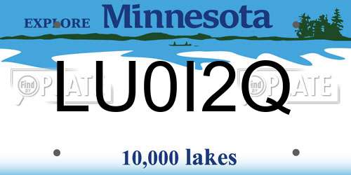 LU0I2Q Minnesota License Plate