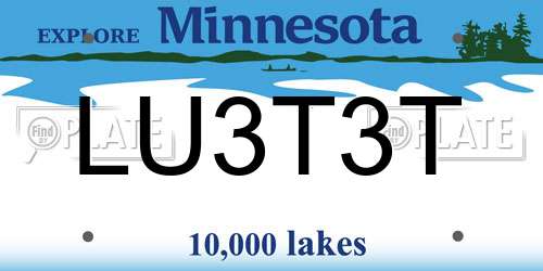 LU3T3T Minnesota License Plate