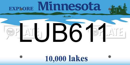 LUB611 Minnesota License Plate