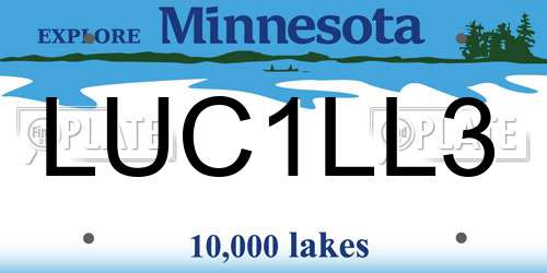 LUC1LL3 Minnesota License Plate