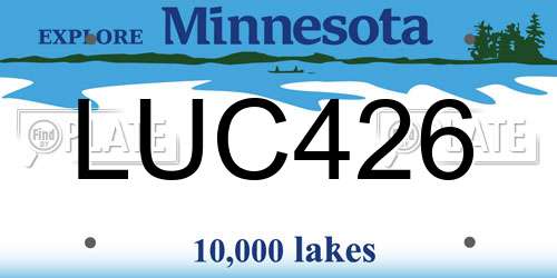 LUC426 Minnesota License Plate