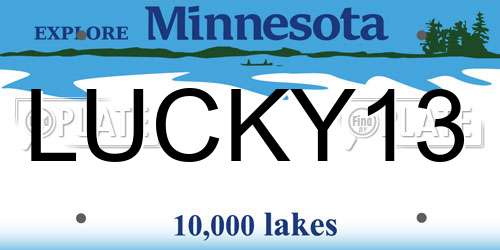 LUCKY13 Minnesota License Plate