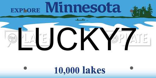 LUCKY7 Minnesota License Plate