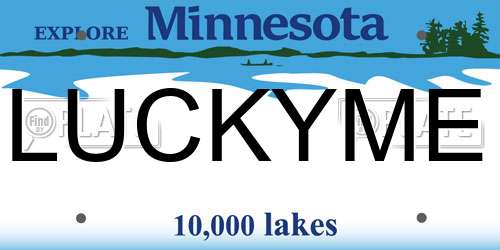 LUCKYME Minnesota License Plate