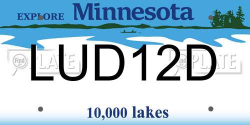 LUD12D Minnesota License Plate