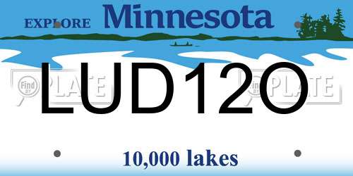 LUD12O Minnesota License Plate