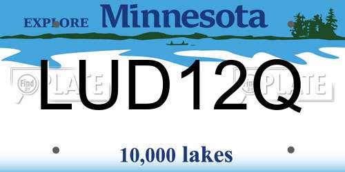 LUD12Q Minnesota License Plate