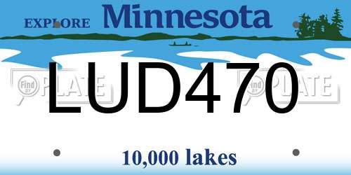 LUD470 Minnesota License Plate