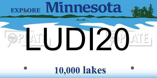 LUDI20 Minnesota License Plate