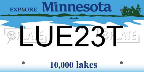 LUE23T Minnesota License Plate