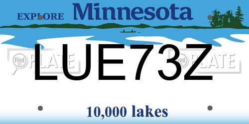 LUE73Z Minnesota License Plate