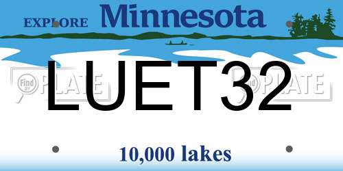 LUET32 Minnesota License Plate
