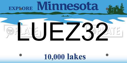 LUEZ32 Minnesota License Plate