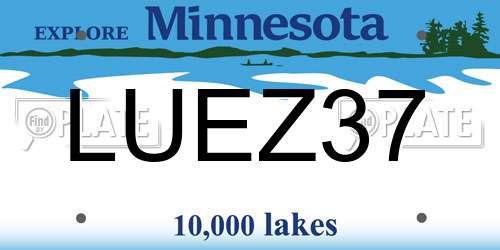 LUEZ37 Minnesota License Plate