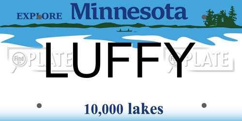 LUFFY Minnesota License Plate