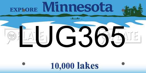 LUG365 Minnesota License Plate