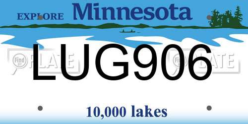 LUG906 Minnesota License Plate