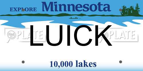 LUICK Minnesota License Plate