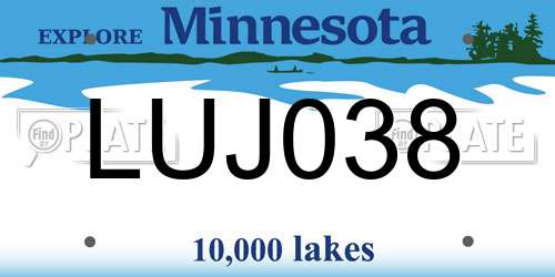 LUJ038 Minnesota License Plate