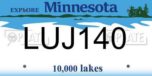 LUJ140 Minnesota License Plate
