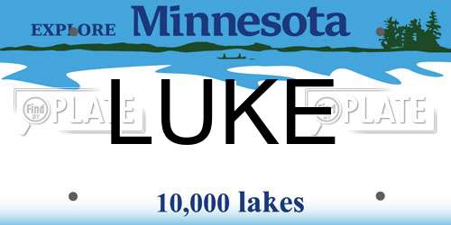 LUKE Minnesota License Plate