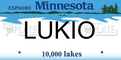 LUKIO Minnesota License Plate