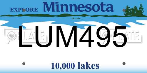 LUM495 Minnesota License Plate