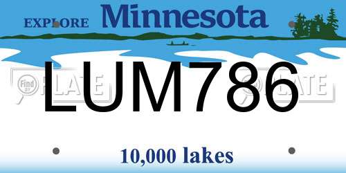 LUM786 Minnesota License Plate