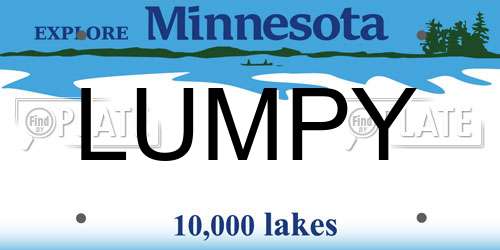 LUMPY Minnesota License Plate
