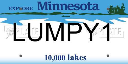 LUMPY1 Minnesota License Plate