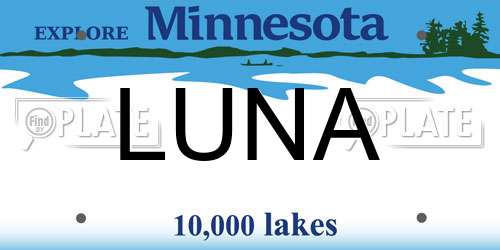 LUNA Minnesota License Plate