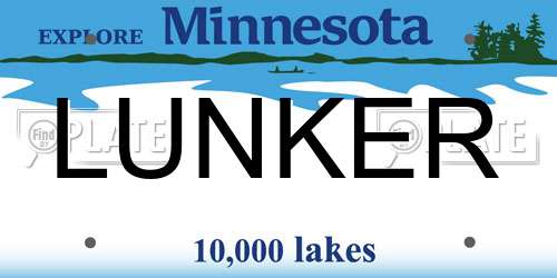 LUNKER Minnesota License Plate