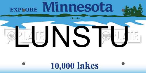 LUNSTU Minnesota License Plate
