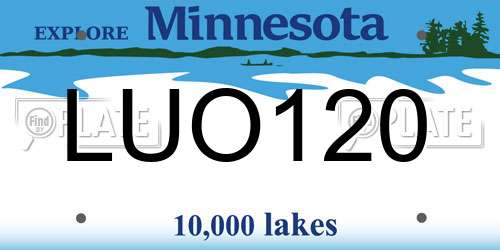 LUO120 Minnesota License Plate