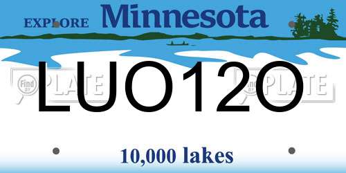 LUO12O Minnesota License Plate