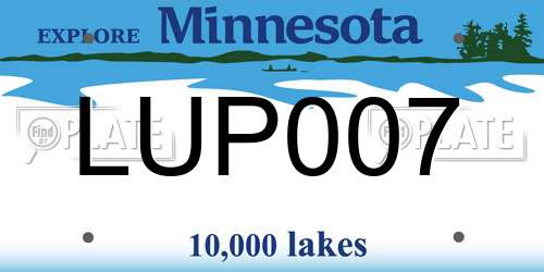 LUP007 Minnesota License Plate