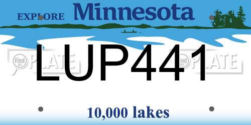 LUP441 Minnesota License Plate