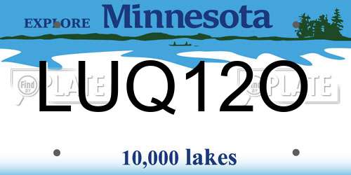 LUQ12O Minnesota License Plate