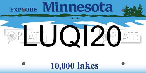 LUQI20 Minnesota License Plate