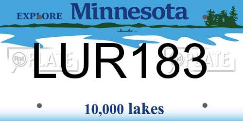 LUR183 Minnesota License Plate