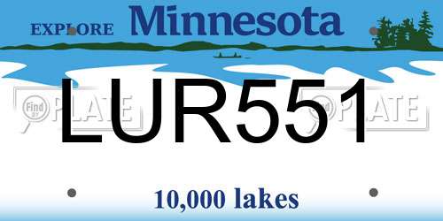 LUR551 Minnesota License Plate