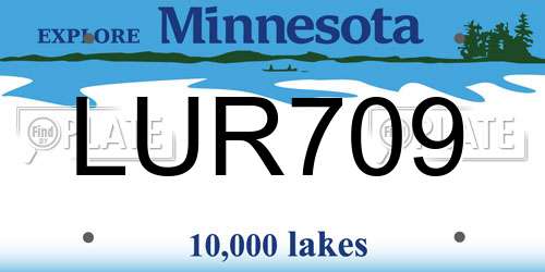 LUR709 Minnesota License Plate