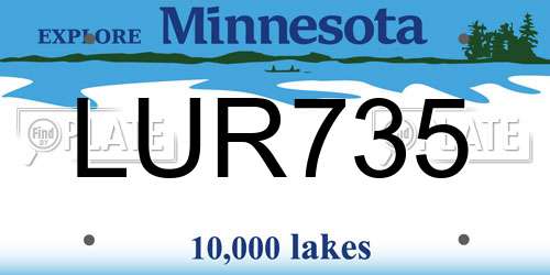 LUR735 Minnesota License Plate