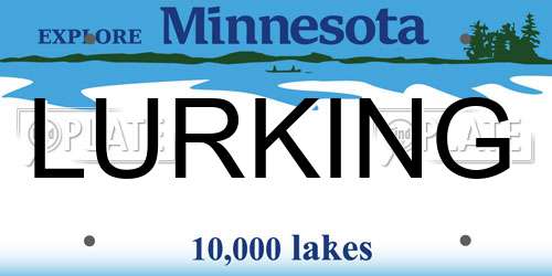 LURKING Minnesota License Plate